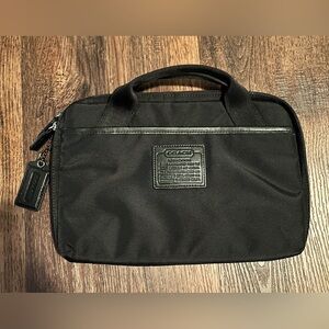 COACH Black Nylon Travel Organizer Bag • Leather Trim • New Without Tags